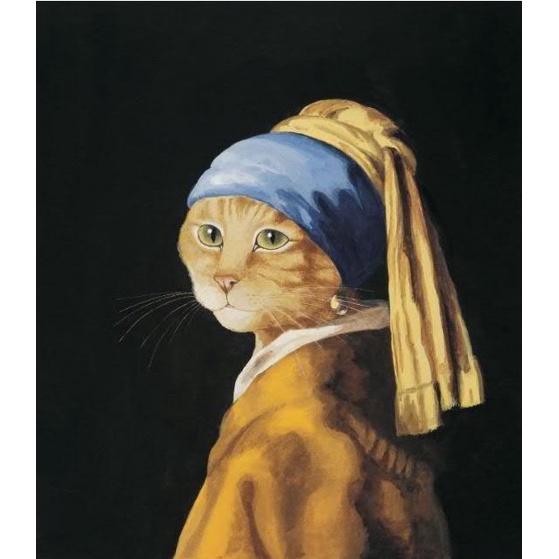 Bộ tranh đính đá 5D tự làm 30x40cm hình tranh mèo phong cách Van Gogh ngộ nghĩnh trang trí độc đáo