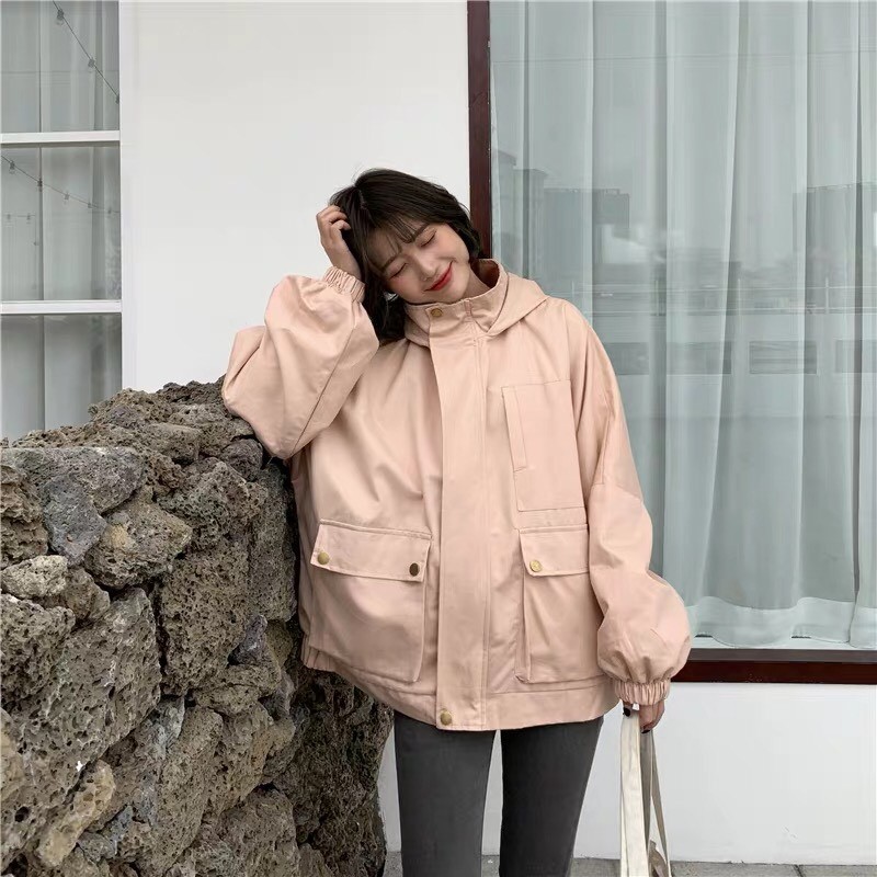 Áo khoác kaki form rộng unisex túi hộp Trơn, nam nữ ulzzang Wind thu đông | BigBuy360 - bigbuy360.vn