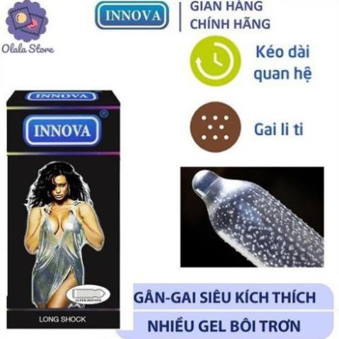 BAO CAO SU INNOVA [ KÉO DÀI THỜI GIAN]  LONG SHOCK - HỘP 12 BAO KÉO DÀI THỜI GIAN QUAN HỆ