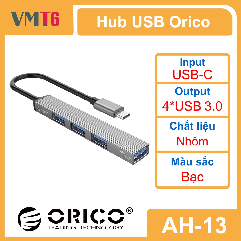 Bộ chia USB_Hub USB Orico AH-13_Bảo hành 12 tháng