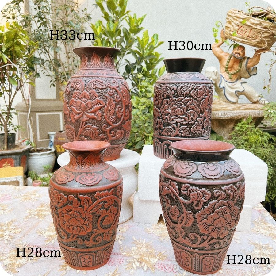 Bình hoa decor ⚱ Gốm Sứ Bát Tràng ⚱ bình gốm cắm hoa trang trí nội thất men khô TT 11.