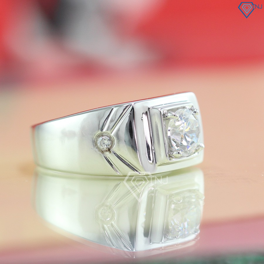 Nhẫn nam bạc 925 đẹp đính đá đơn giản NNA0075 Trang Sức TNJ