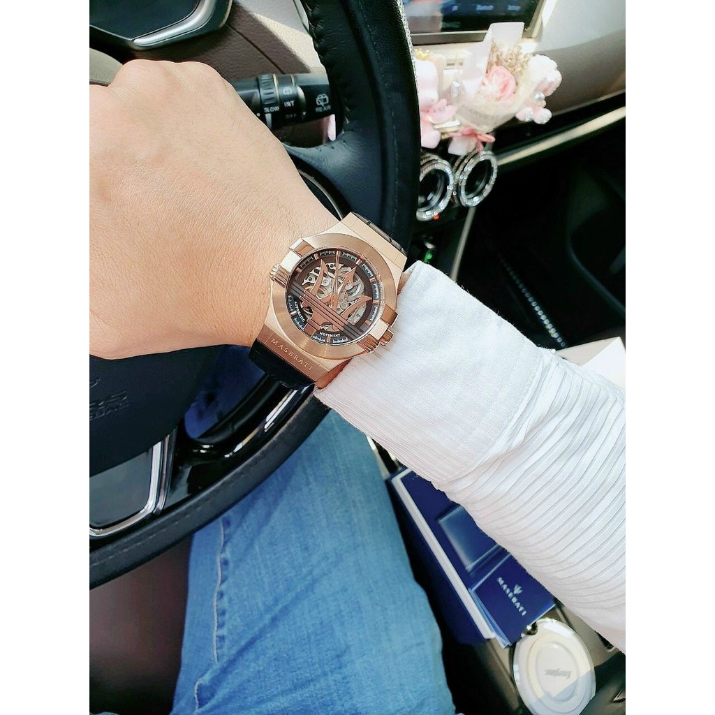 Đồng Hồ Nam Maserati Potenza Automatic Black Skeleton R8821108002