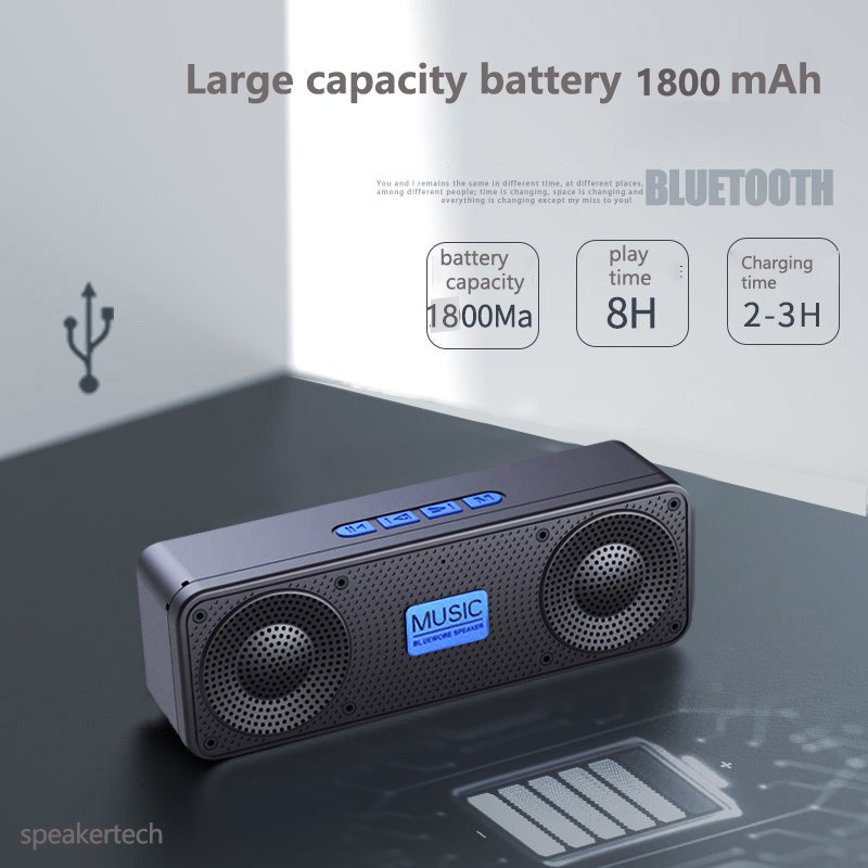 Loa bluetooth 5.0 nhỏ tích hợp mic có chức năng đọc thẻ micro FM radio