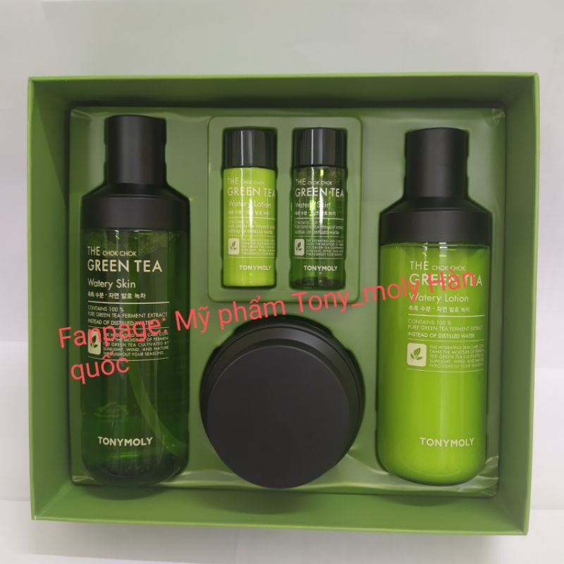 Set Dưỡng Da Trà Xanh Tonymoly The Chok Chok Green Tea Watery Skin Care Set -Set 3