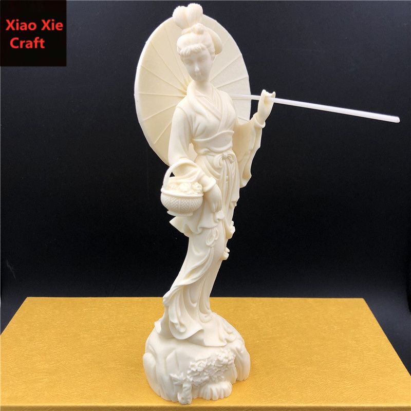 Tượng Trang Trí Phòng Khách Bằng Ngọc Bích Hình Cô Gái Xinh Đẹp Cổ Điển Thích Hợp Làm Quà Tặng