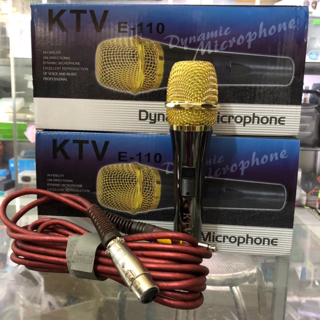 Micro có dây KTV E110 jack cắm 6.5ly