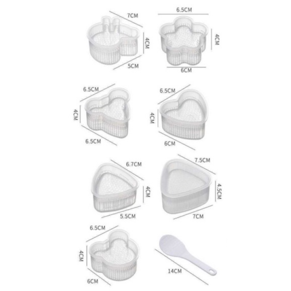 Bộ khuôn làm cơm nắm Cutiebaby ép/nặn/in cơm, tạo hình mẫu tam giác, trái tim - Đồ dùng ăn dặm cho bé trai, gái, trẻ