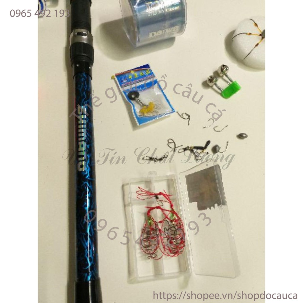 Bộ cần câu rút 3m máy al 6000 kèm phụ kiện ( rẻ vô địch )