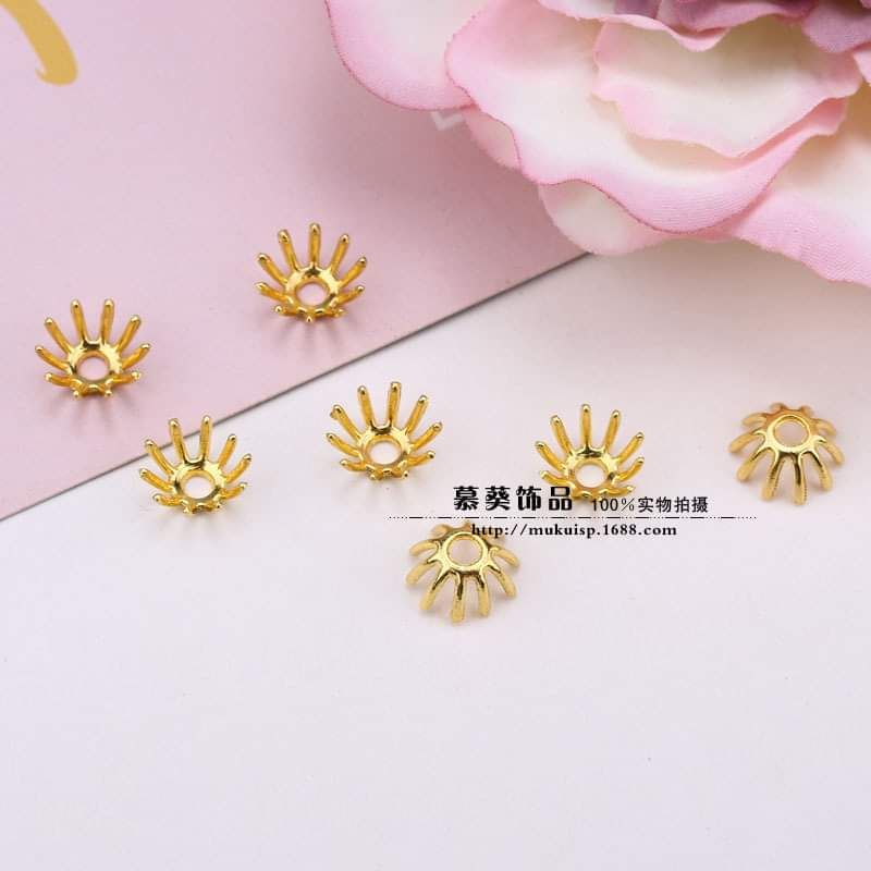 (5 cái) Phiến đúc nhụy hoa size 10mm, 11mm, 15mm, Nguyên liệu làm trang sức cổ trang, Nguyên liệu DIY