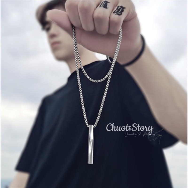 Vòng cổ titan không gỉ hình thanh xoắn, dây chuyền nữ unisex cá tính - VCT0025 - ChuotsStory