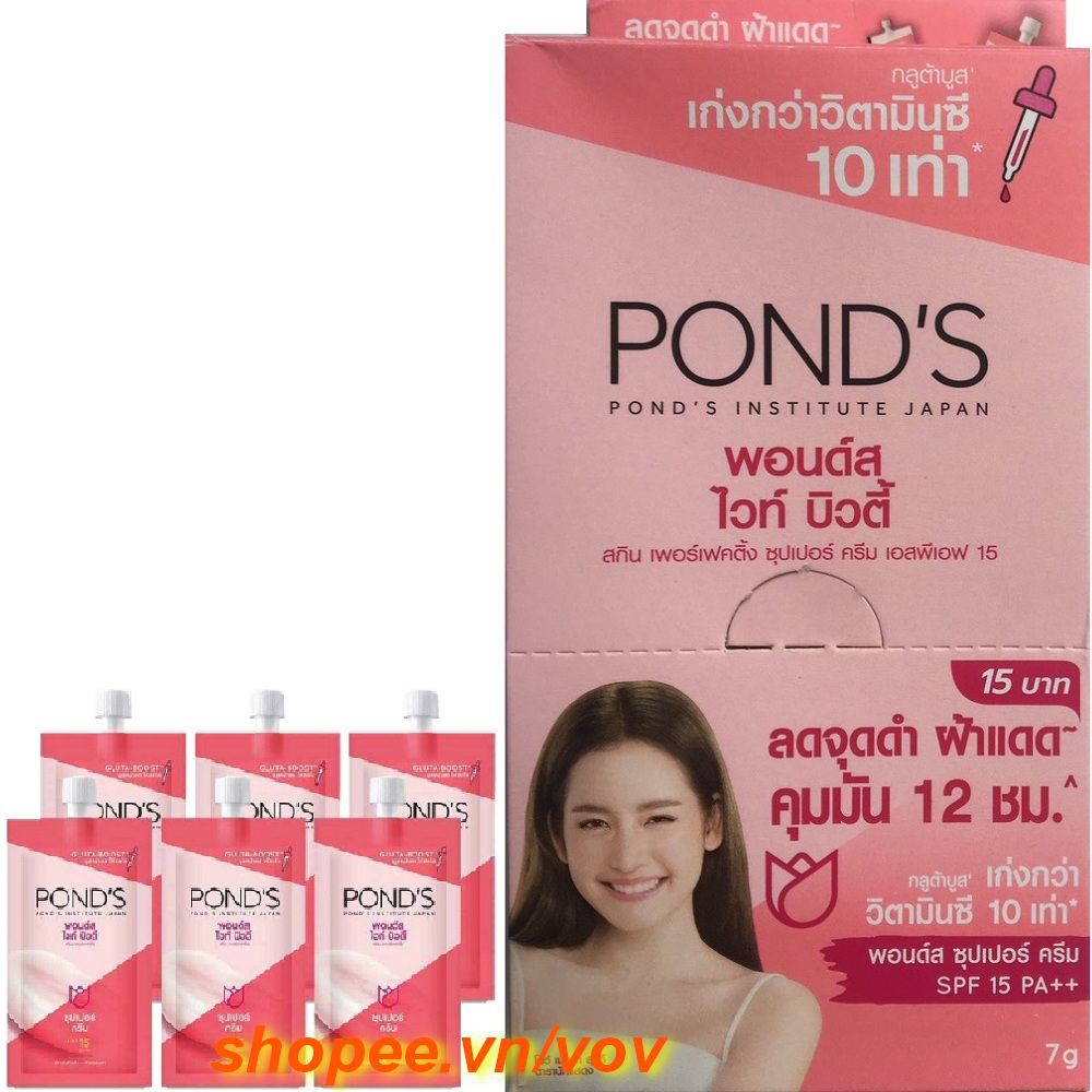Kem Ponds dưỡng trắng hồng dạng gói 6 gói x10g 100% chính hãng, vov cung cấp và bảo trợ.