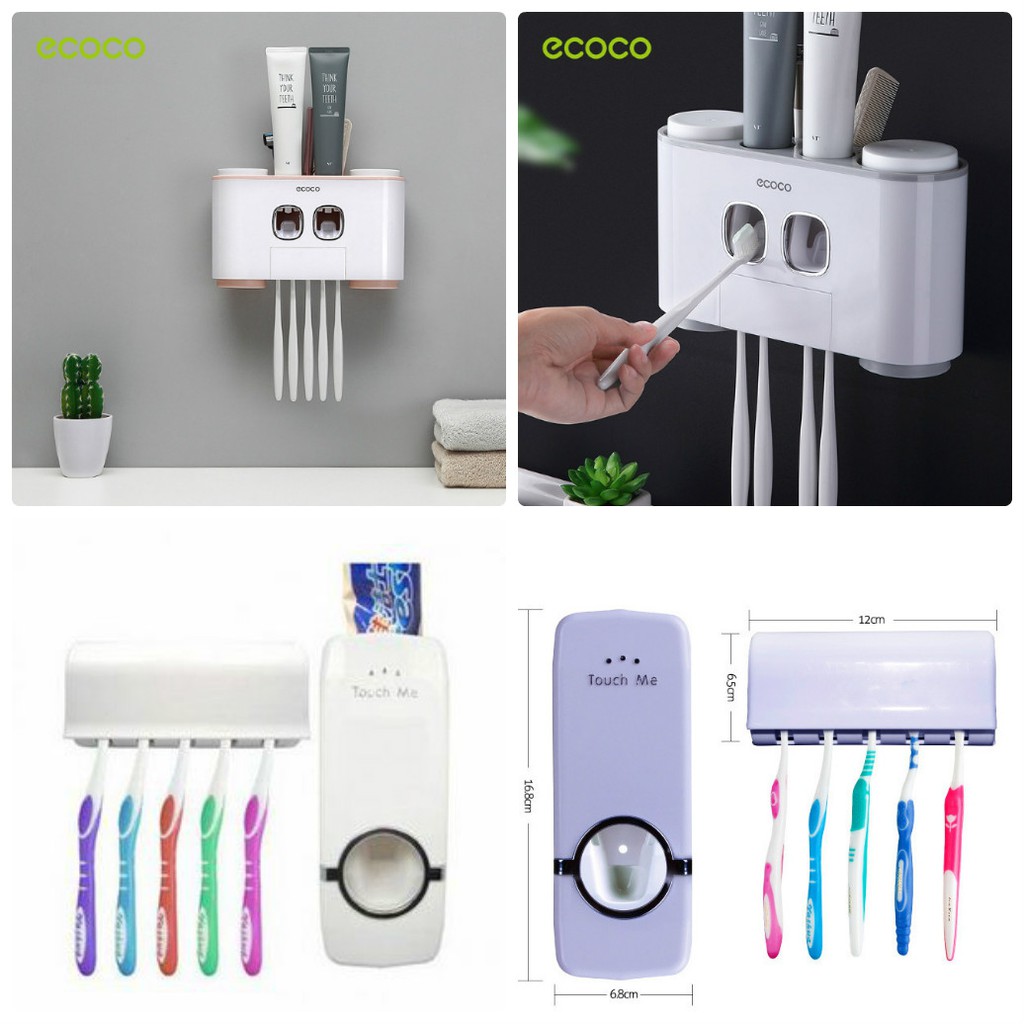 [XÃ KHO] BỘ DỤNG CỤ LẤY KEM ĐÁNH RĂNG, BÀN CHẢI TOUCH ME - ECOCO KÈM 4 CỐC [HCM]