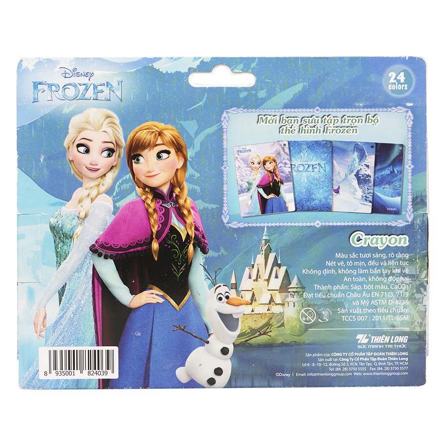 HỘP BÚT SÁP MÀU CR-C030 MICKEY / CR-C031 FROZEN (24 MÀU)