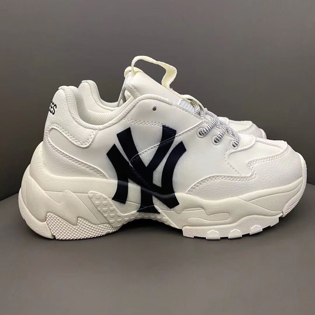 Giày Độn Đế MLB ny chữ đen Hot trend nam nữ thể thao sneaker tăng chiều cao đế cao 5 phân