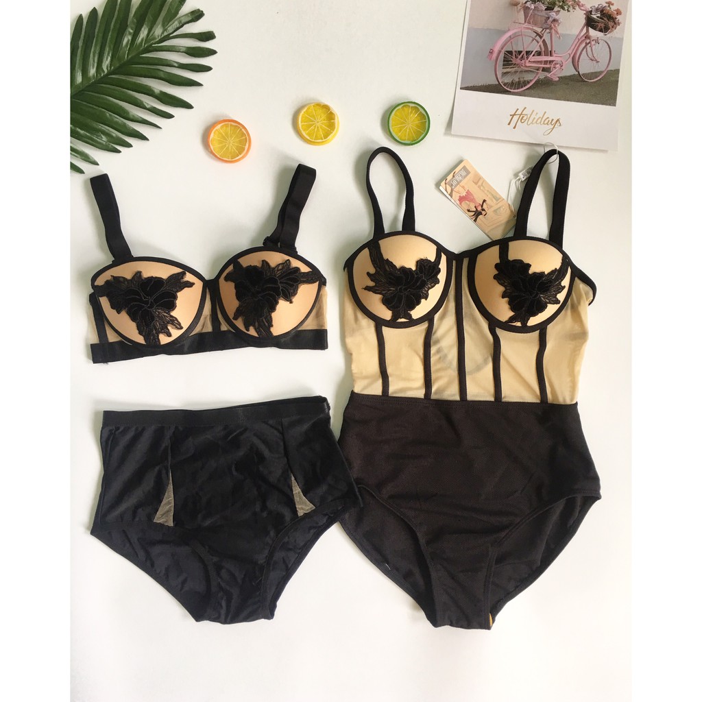 Bikini liền thân ren nude cực chất