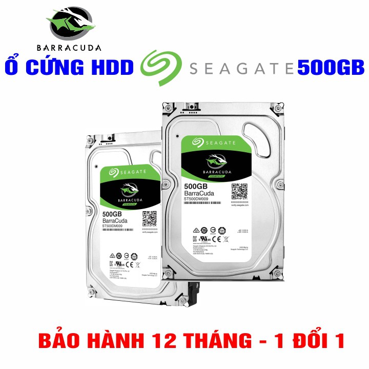 Ổ cứng PC 3.5” Seagate BarraCuda 500GB - Tháo máy đồng bộ mới 99%  – Bảo hành 12 tháng - CHÍNH HÃNG