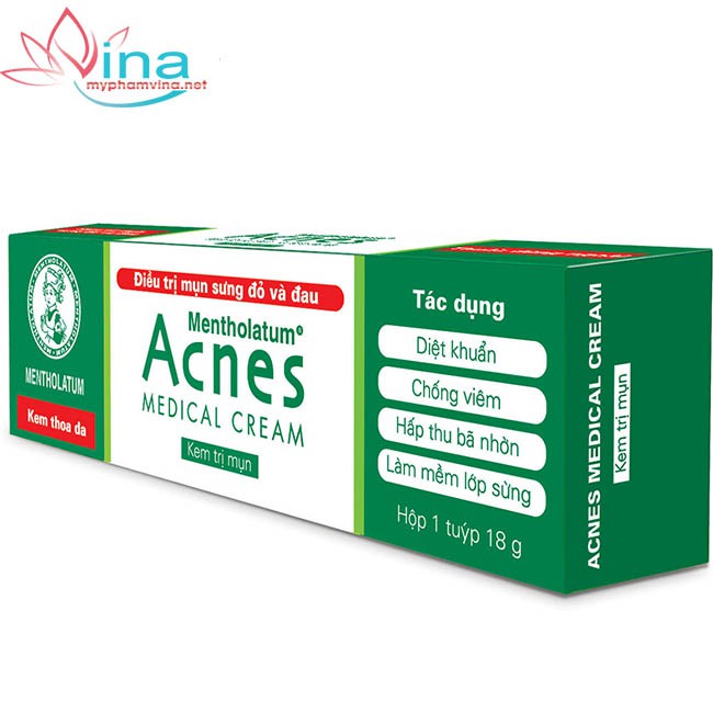 KEM MỤN SƯNG ĐỎ VÀ ĐAU ROHTO ACNES MEDICAL CREAM 18G