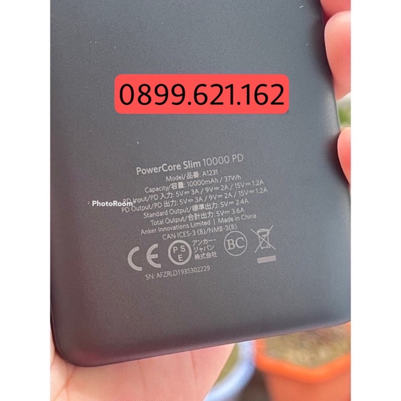 [Mã 254ELSALE giảm 7% đơn 300K] Sạc dự phòng Anker 10.000mAh A1231 PD3.0 max 18w nhập Mỹ new nobox