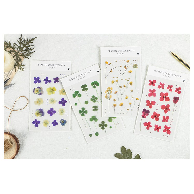 Sticker hoa vintage trong hình dán trang trí sổ tay bullet journal dụng cụ dán planner SEASON COLLECTION
