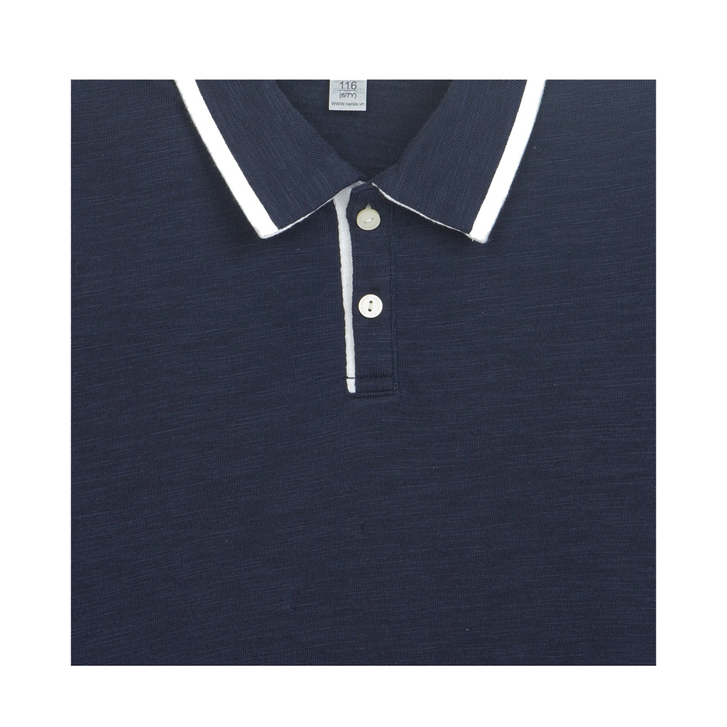 Áo dài tay bé trai Polo chất cotton KD0027 màu tím than