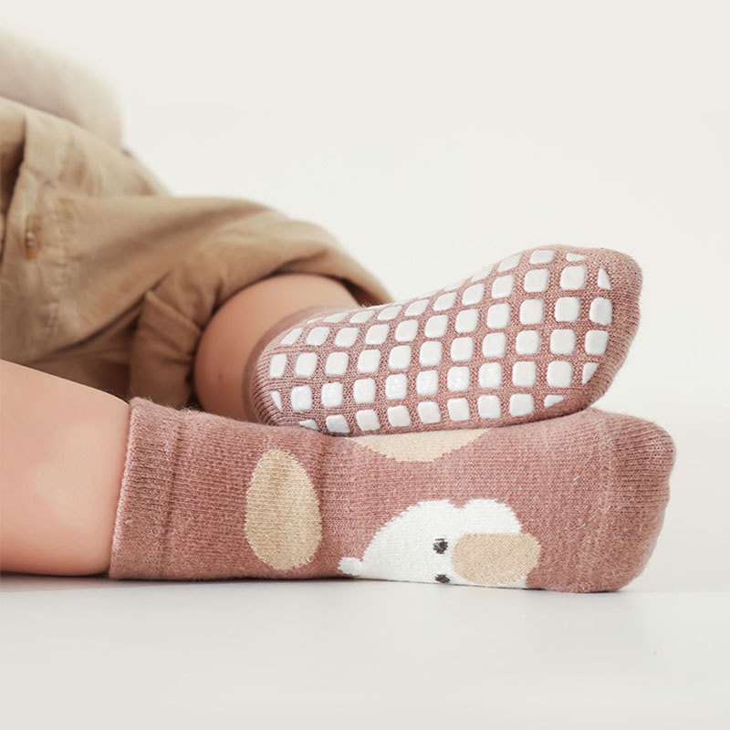 Vớ Cotton Giữ Ấm Bắp Chân Chống Trượt Hình Gà Hoạt Hình Dễ Thương Cho Bé