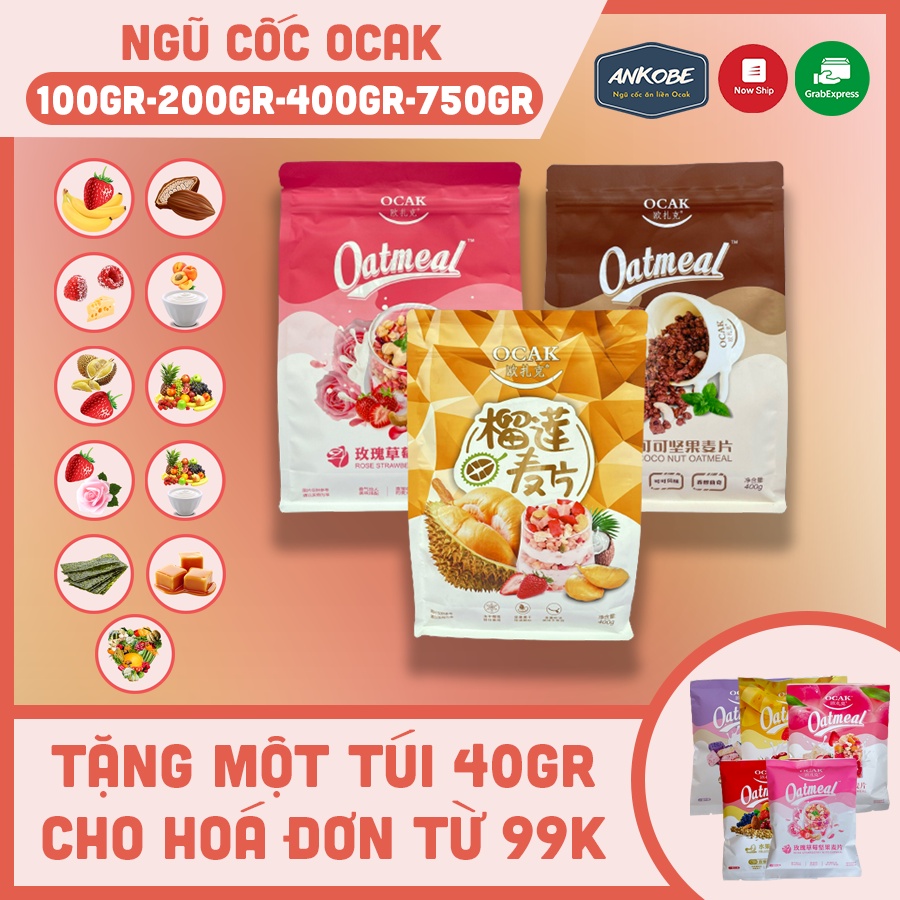 Ngũ cốc giảm cân viên sữa chua hoa quả Ocak 400 gram ăn kiêng với granola siêu hạt cùng hoa quả dinh dưỡng Calbee Ankobe