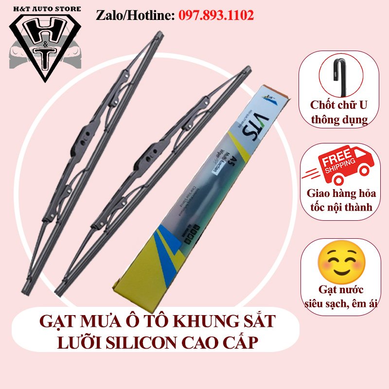 Cần gạt nước mưa trước ô tô xe hơi, thanh gạt kính xe khung xương hợp kim lưỡi silicon làm sạch kính oto