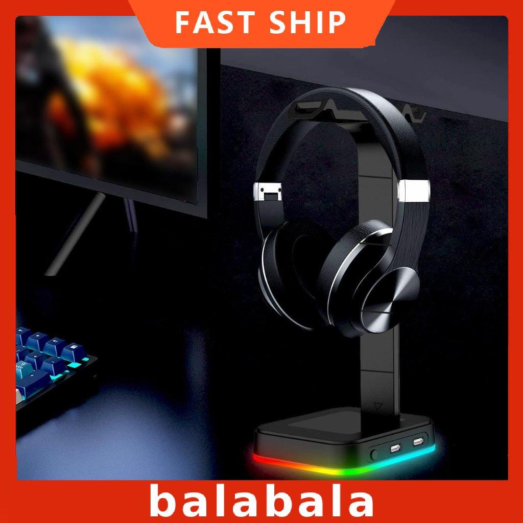 [BL]RGB Headphone Stand With 2 USB Ports Desk Gaming Headset Holder Hanger Rack
