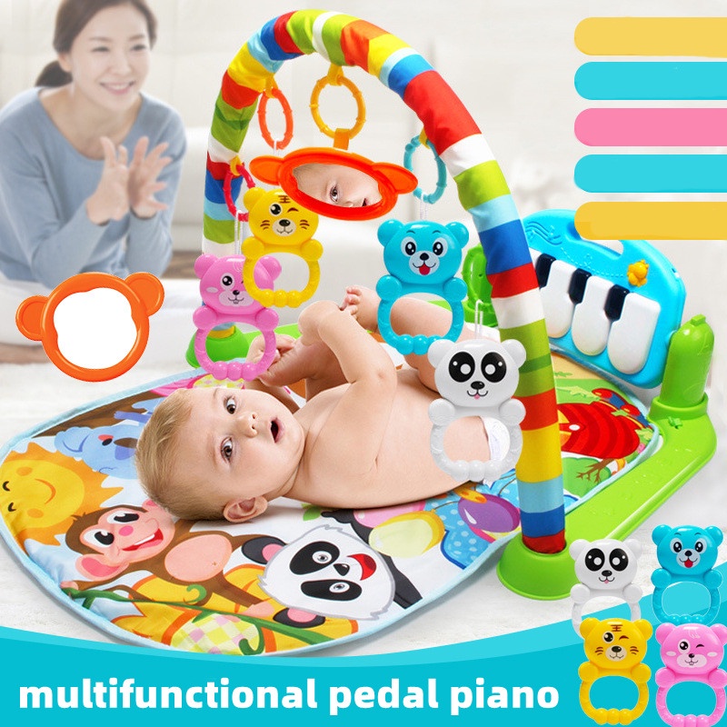 Thảm đồ chơi SABUY giáo dục tập thể thao có giá đỡ phát nhạc và bàn phím piano cho bé tập bò