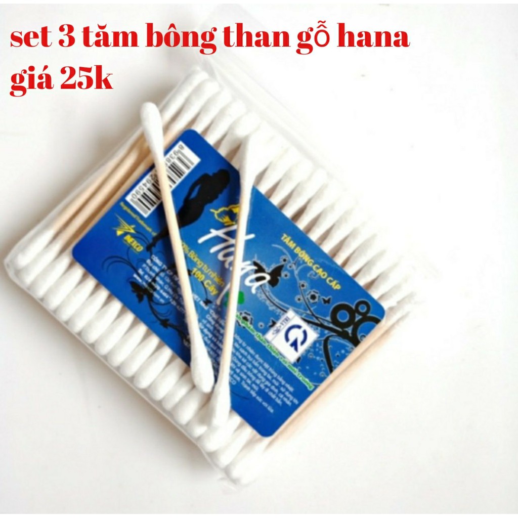 combo 3 gói tăm bông misa thân gỗ 100c