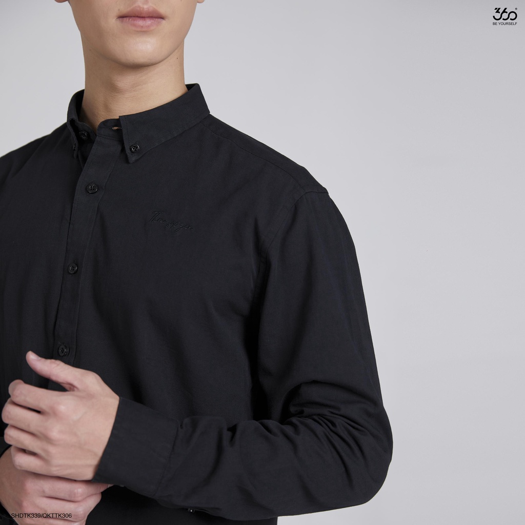 Áo sơ mi dài tay nam thương hiệu 360 Boutique chất thô cotton cao cấp 3 màu cơ bản - SHDTK339