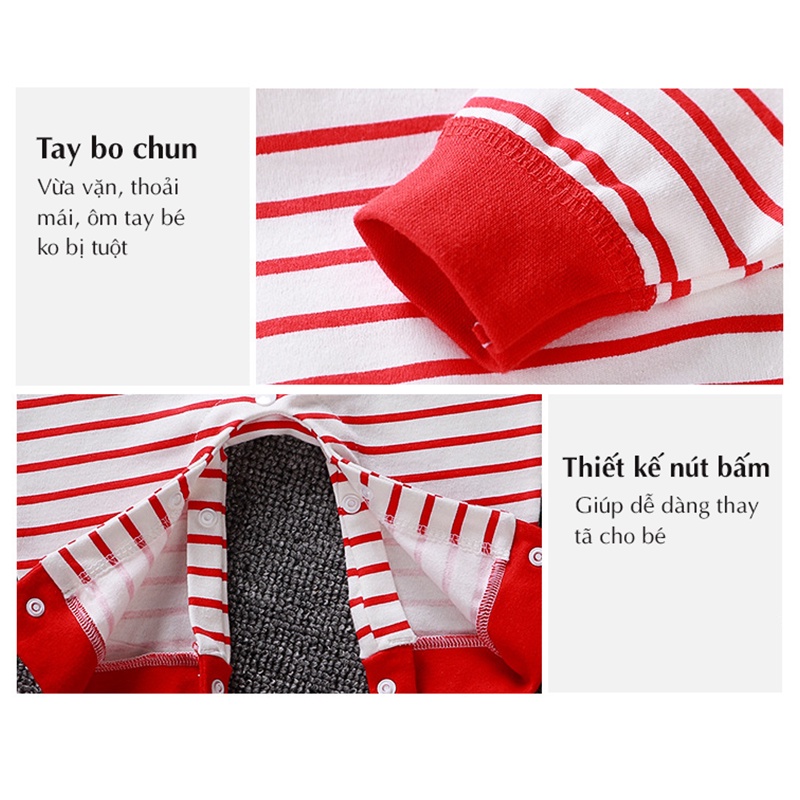 Bodysuit dài tay cho bé gái bé trai, bộ body cho bé sơ sinh hàng Quảng Châu cao cấp Poco Home