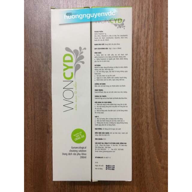 Woncyd 200ml dung dịch vệ sinh hàng ngày
