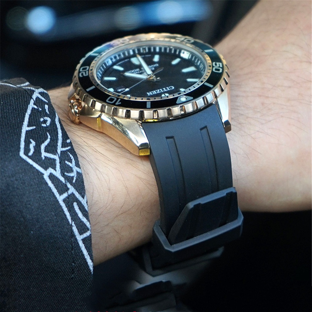 Dây Đeo Cao Su Chống Nước 22mm Cho Đồng Hồ Nam CITIZEN CA0718 BN0193 BN0190