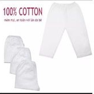 Combo 10 quần dài trắng cotton cho bé 3-26kg
