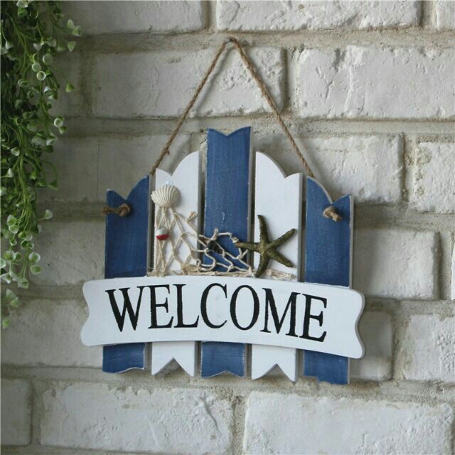 Bảng welcome xanh trắng