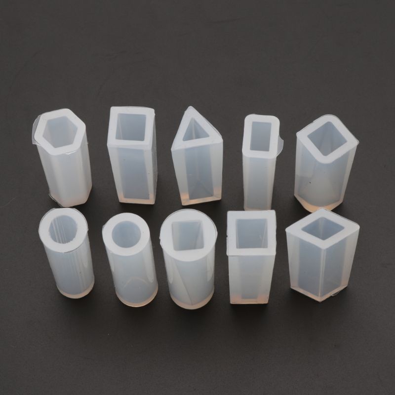 Sa Set 10 Khuôn Silicon Hình Trụ Dài Làm Đồ Trang Sức Thủ Công Cho Bé