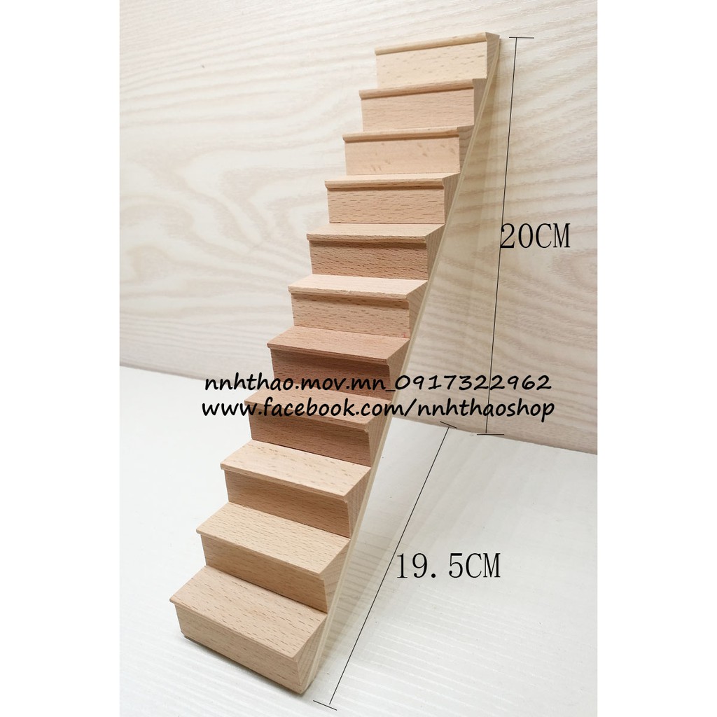 Miniature_Cầu thang gỗ cho mô hình (không có lan can)