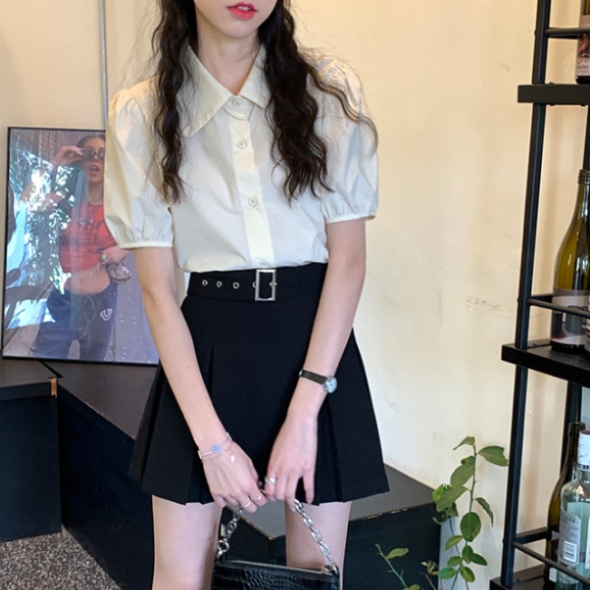 Áo polo SUXI tay phồng đơn giản thời trang mùa hè cho nữ