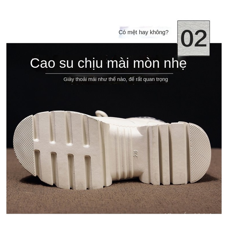 Giày bốt Martin cotton cổ cao đến mắt cá chân thời trang thu đông mới cho nữ 2021