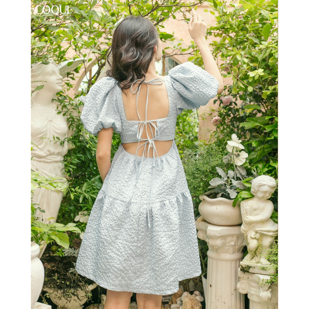 [COQUI] Candy Dress - Váy tay phồng họa tiết cut-out | BigBuy360 - bigbuy360.vn