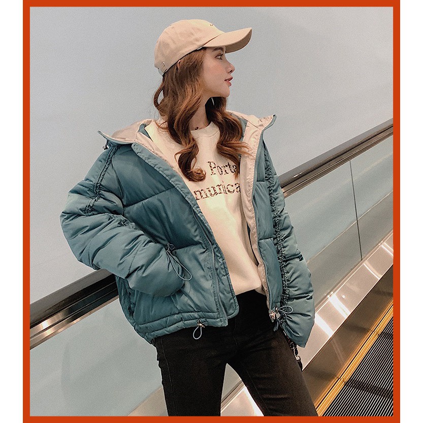 Có sẵn - áo khoác phao nữ dáng ngắn phao bông dày - thời trang mùa đông 2019