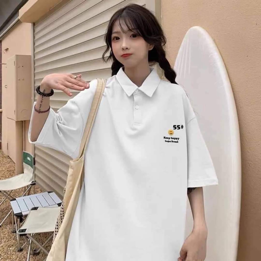 Áo polo nữ unisex tay lỡ form rộng với hình in siêu sắc nét CaMa Store M312