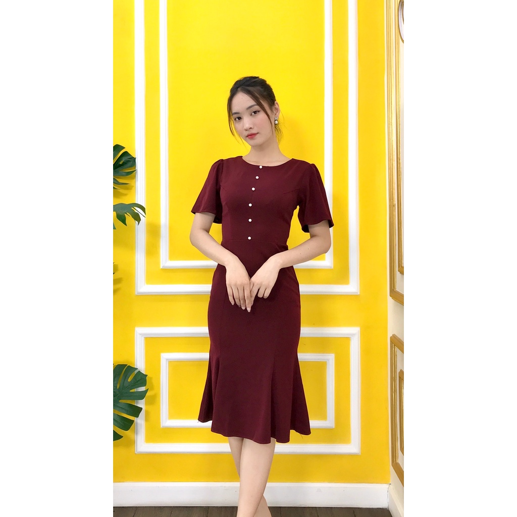Váy EMY EM5924 Nữ Body Đỏ Đính Ngọc Đuôi Cá