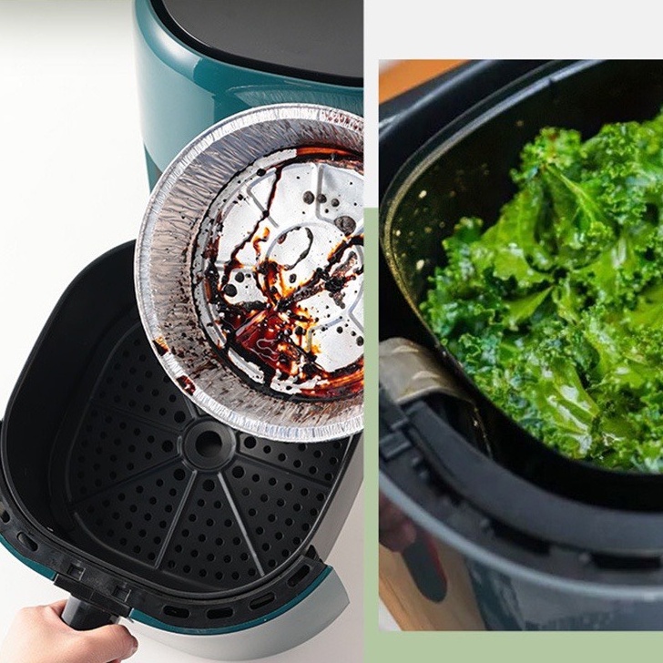 Khay Giấy Bạc Lót Nồi Chiên Không Dầu Set 10 Cái, Bát bạc, Đĩa Giấy Bạc Nhiều Kích Thước