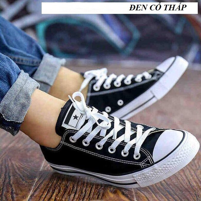 Giày Sneaker Star Đen Nam Cổ Thấp ZRS
