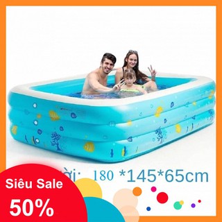 Bể bơi phao bơi chữ nhật 3 tầng 1,8m cho 4 người