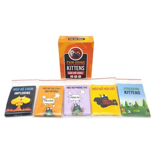 KingdomToys - Combo mèo nổ Exploding Kittens mèo đỏ đen + 5 bản mở rộng mới nhất ( news 2020)