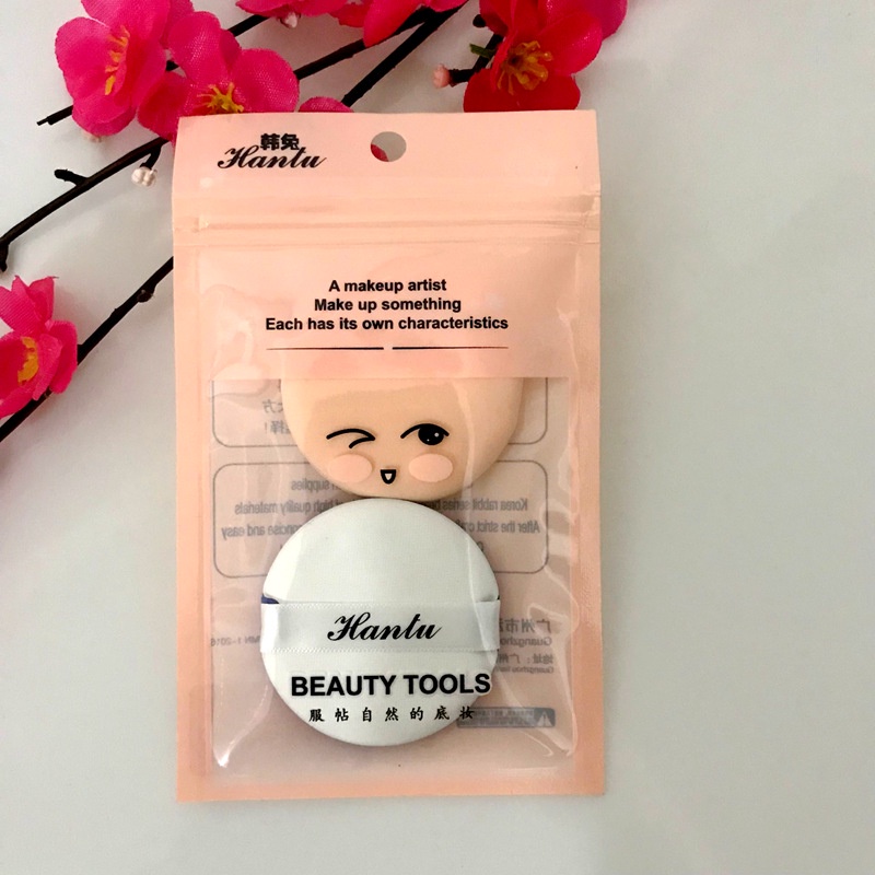 [Hàng mới về] Set 2 bông mút tán kem nền dạng lỏng nhỏ gọn tiện lợi